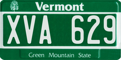 VT license plate XVA629