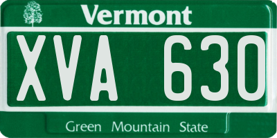 VT license plate XVA630