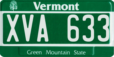 VT license plate XVA633