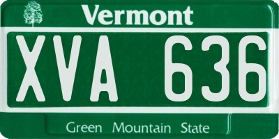 VT license plate XVA636