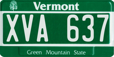 VT license plate XVA637