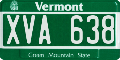 VT license plate XVA638