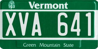 VT license plate XVA641