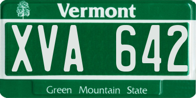 VT license plate XVA642