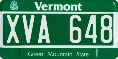 VT license plate XVA648
