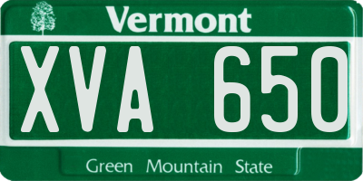 VT license plate XVA650