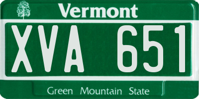 VT license plate XVA651