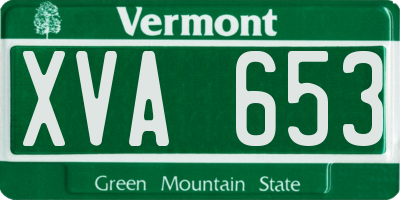VT license plate XVA653