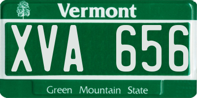 VT license plate XVA656
