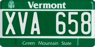 VT license plate XVA658