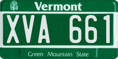 VT license plate XVA661