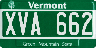 VT license plate XVA662
