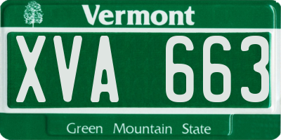 VT license plate XVA663