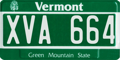 VT license plate XVA664