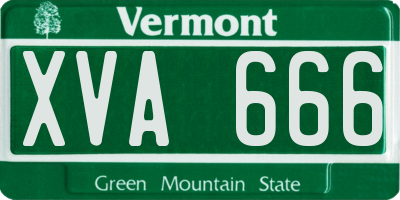 VT license plate XVA666