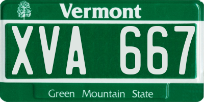VT license plate XVA667