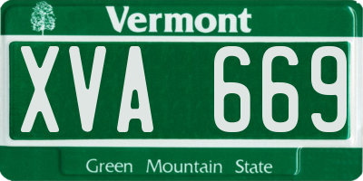 VT license plate XVA669