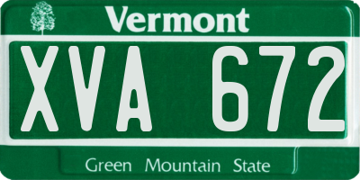 VT license plate XVA672