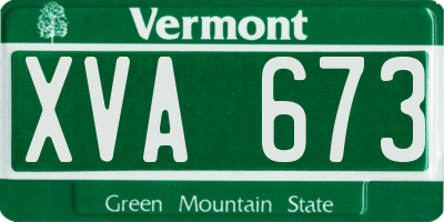 VT license plate XVA673