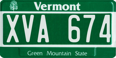 VT license plate XVA674
