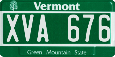 VT license plate XVA676