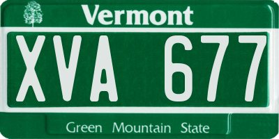 VT license plate XVA677