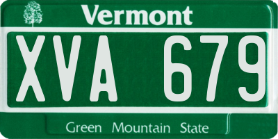 VT license plate XVA679