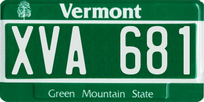 VT license plate XVA681