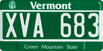 VT license plate XVA683