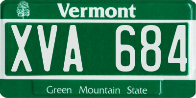 VT license plate XVA684