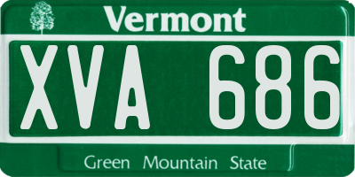 VT license plate XVA686