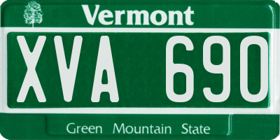 VT license plate XVA690