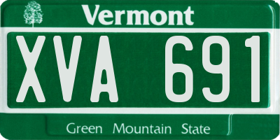 VT license plate XVA691