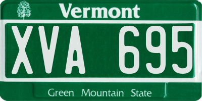 VT license plate XVA695