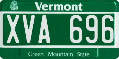 VT license plate XVA696