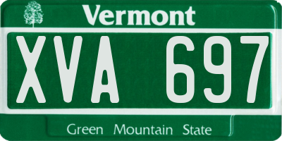 VT license plate XVA697