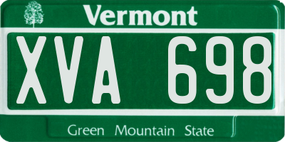 VT license plate XVA698