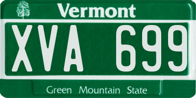 VT license plate XVA699