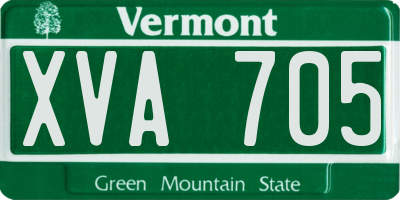 VT license plate XVA705