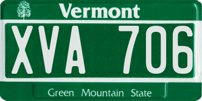 VT license plate XVA706