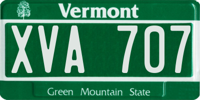 VT license plate XVA707