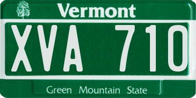 VT license plate XVA710