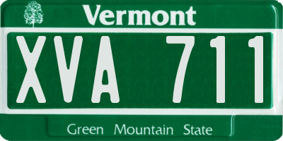VT license plate XVA711