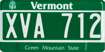 VT license plate XVA712