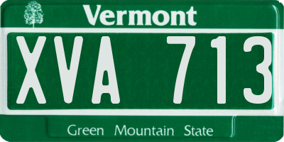 VT license plate XVA713