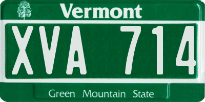 VT license plate XVA714