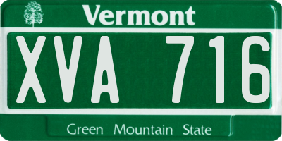 VT license plate XVA716