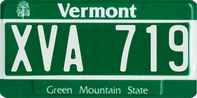 VT license plate XVA719