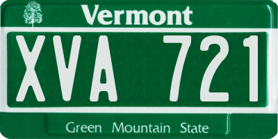 VT license plate XVA721