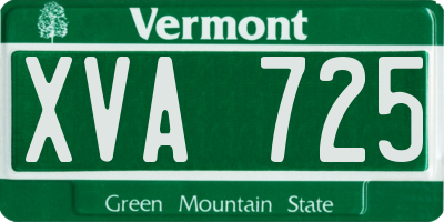 VT license plate XVA725